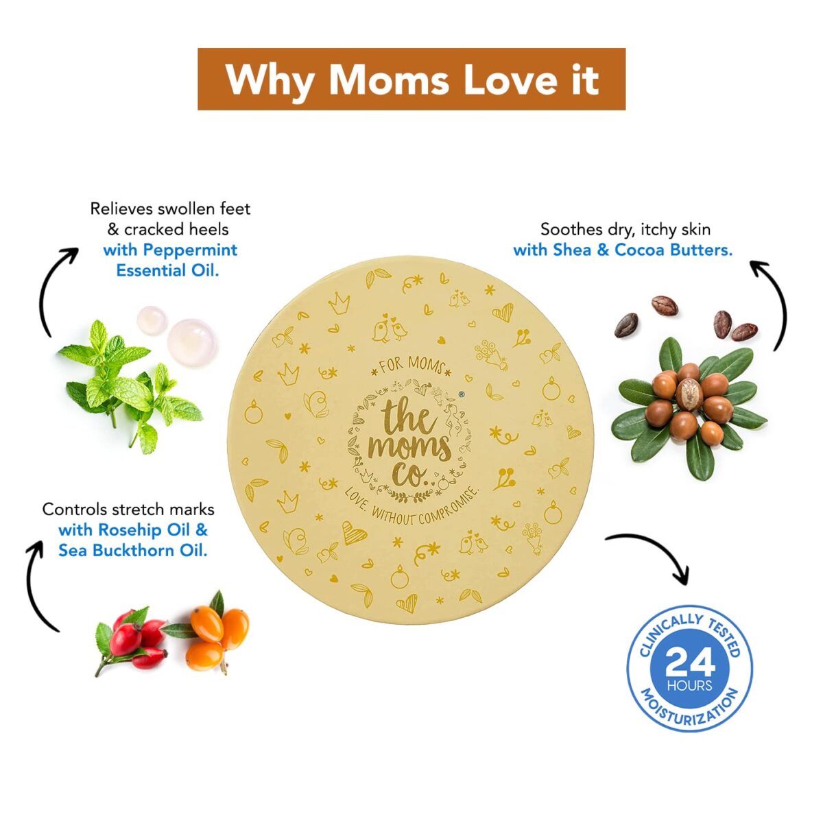 The Moms Co. All-Natural Complete Care Pregnancy Gift Box, 4-Piece Pregnancy Gift Set, Including Australian Certified Toxin-Free Body Butter & Belly Stretch Mark Oil - Image 4