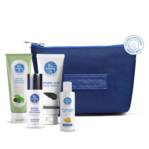 The Moms Co. Oily Skincare Kit I Balanced Care to Oily Skin I Remove Impurities I Tighten Pores I Oil Free Look I