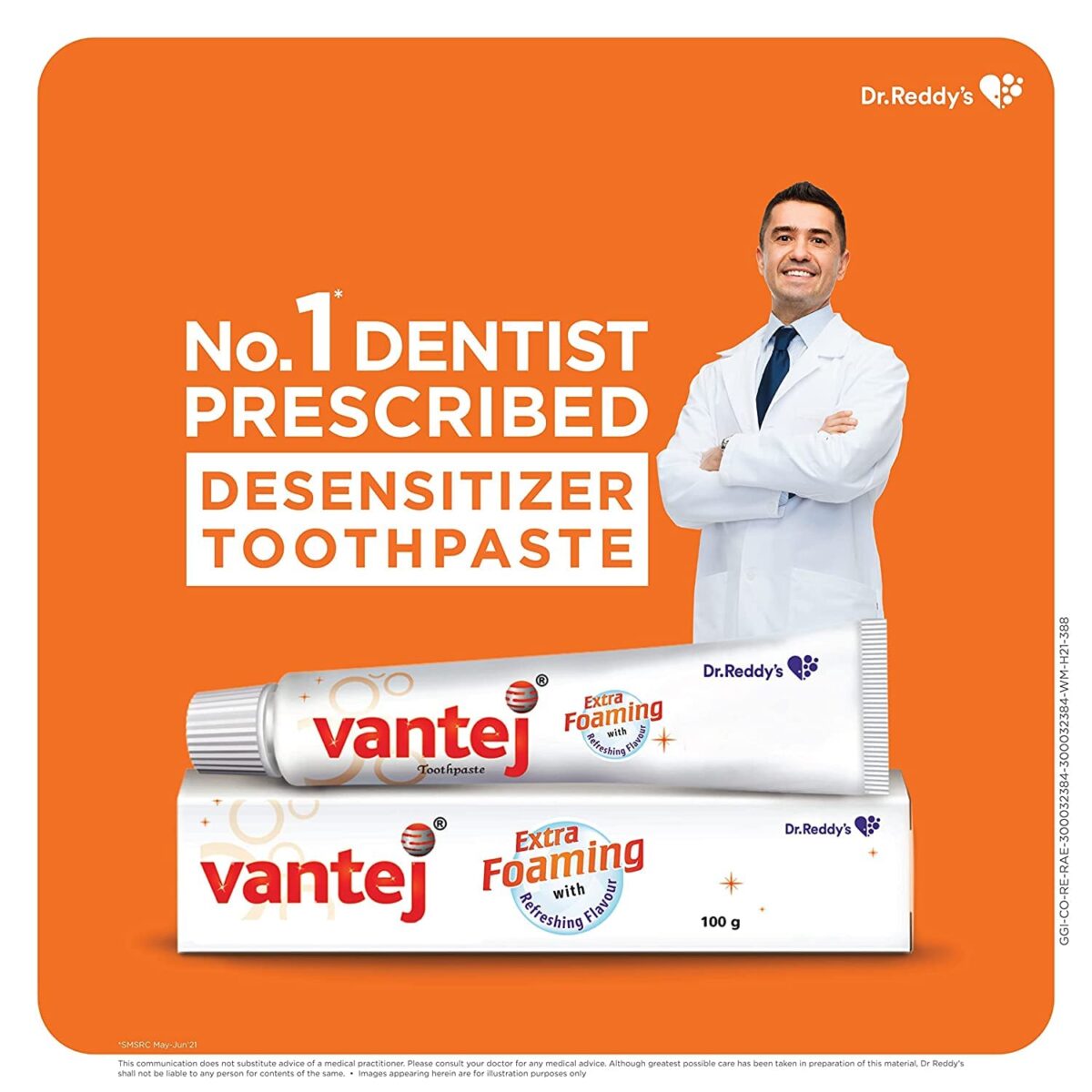 Dr. Reddy's Vantej Toothpaste Advanced Formula suitable for Sensitive Teeth 100g - Image 2