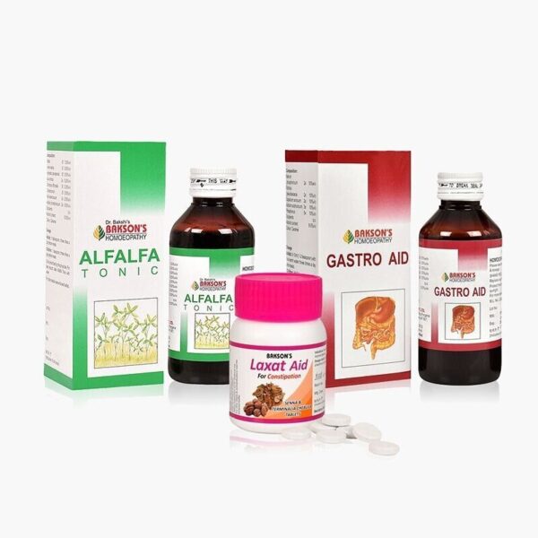 Bakson Homeopathic Constipation Combo (Alfalfa Tonic + Laxat Aid + Gastro Aid)