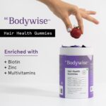 Be Bodywise Biotin Hair Gummies for Stronger, Shinier Hair & Nails | 60 Day Pack | With High Potency Biotin, Zinc, Folic Acid & Multivitamins | Strawberry Flavored | No Added Sugar | 60 Gummies - Image 3