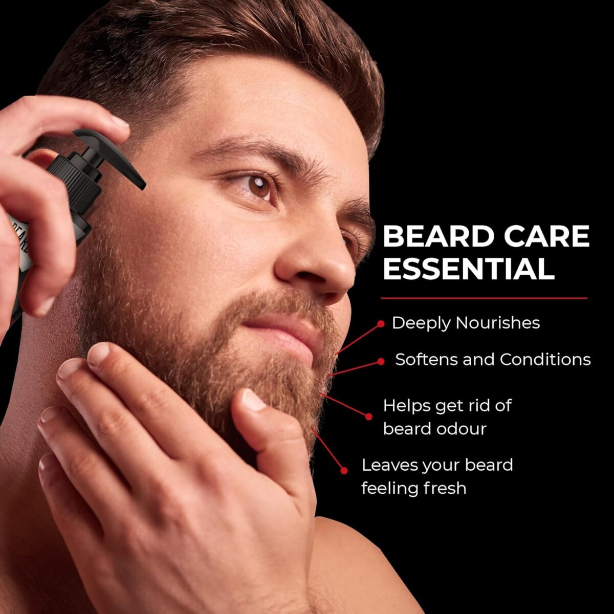 Beardo Godfather Beard Wash for men | Aromatic, Woody Scent | Purifying & Hydrating Beard and Skin Cleaner with Avocado Oil, Argan Oil 100ml - Image 3