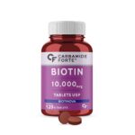 Carbamide Forte Biotin 10000mcg for Hair Growth, Skin & Nails – 120 Veg Tablets