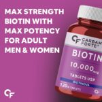 Carbamide Forte Biotin 10000mcg for Hair Growth, Skin & Nails – 120 Veg Tablets - Image 3