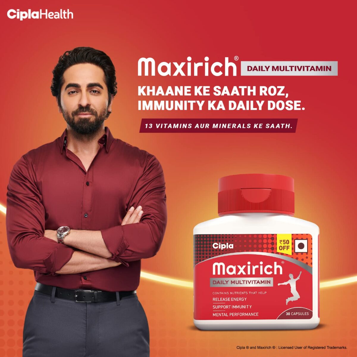 Cipla Maxirich Daily Multivitamin (30 Softgels) For Men & Women - Image 2