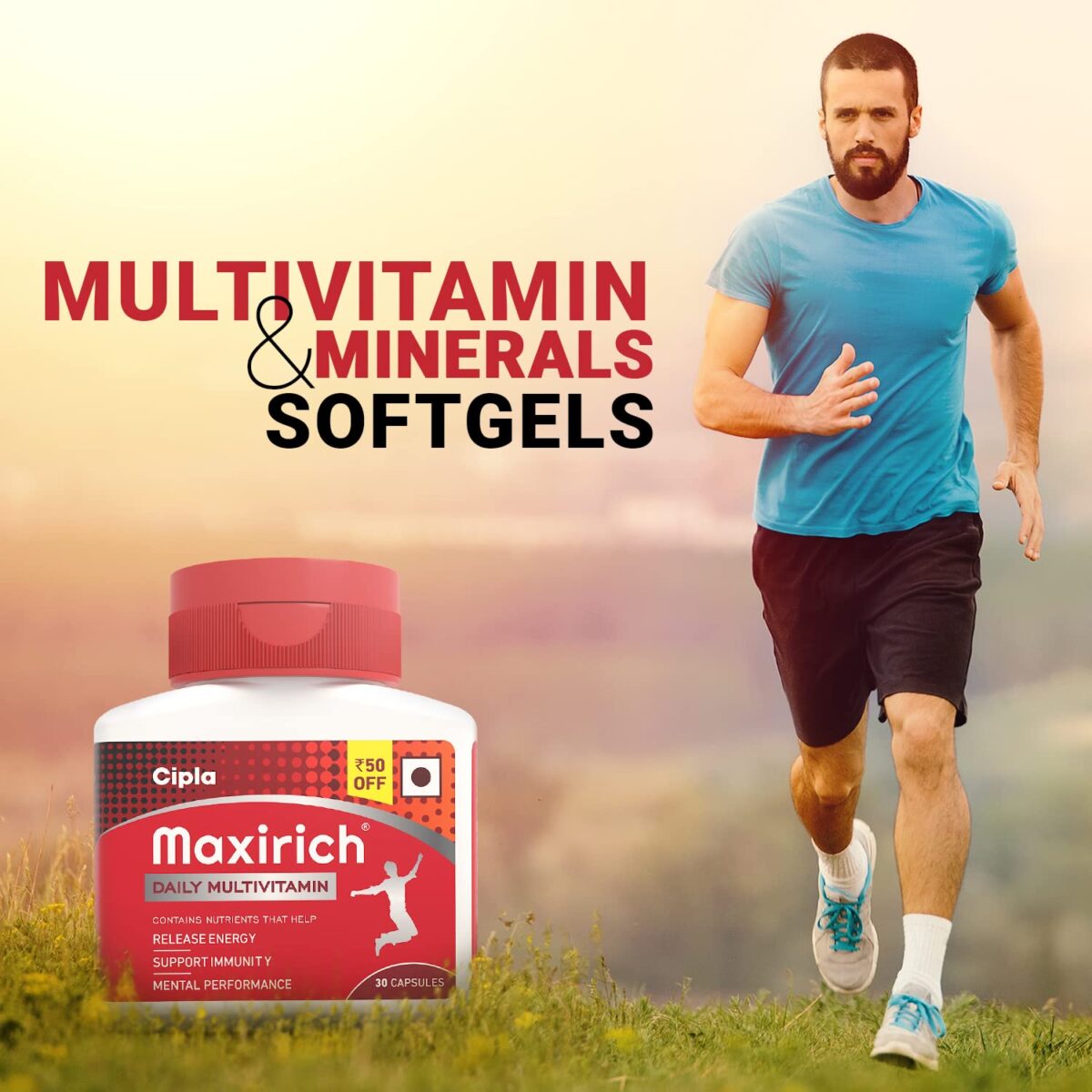 Cipla Maxirich Daily Multivitamin (30 Softgels) For Men & Women - Image 3