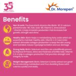 DR. MOREPEN Biotin+ for Hair Growth, Glowing Skin & Healthy Nails | With Multivitamins, Amino Acids, Natural Extract of Amla, Turmeric & Green Tea, Bhringraj & Brahmi - 60 Tablets (Single) - Image 3