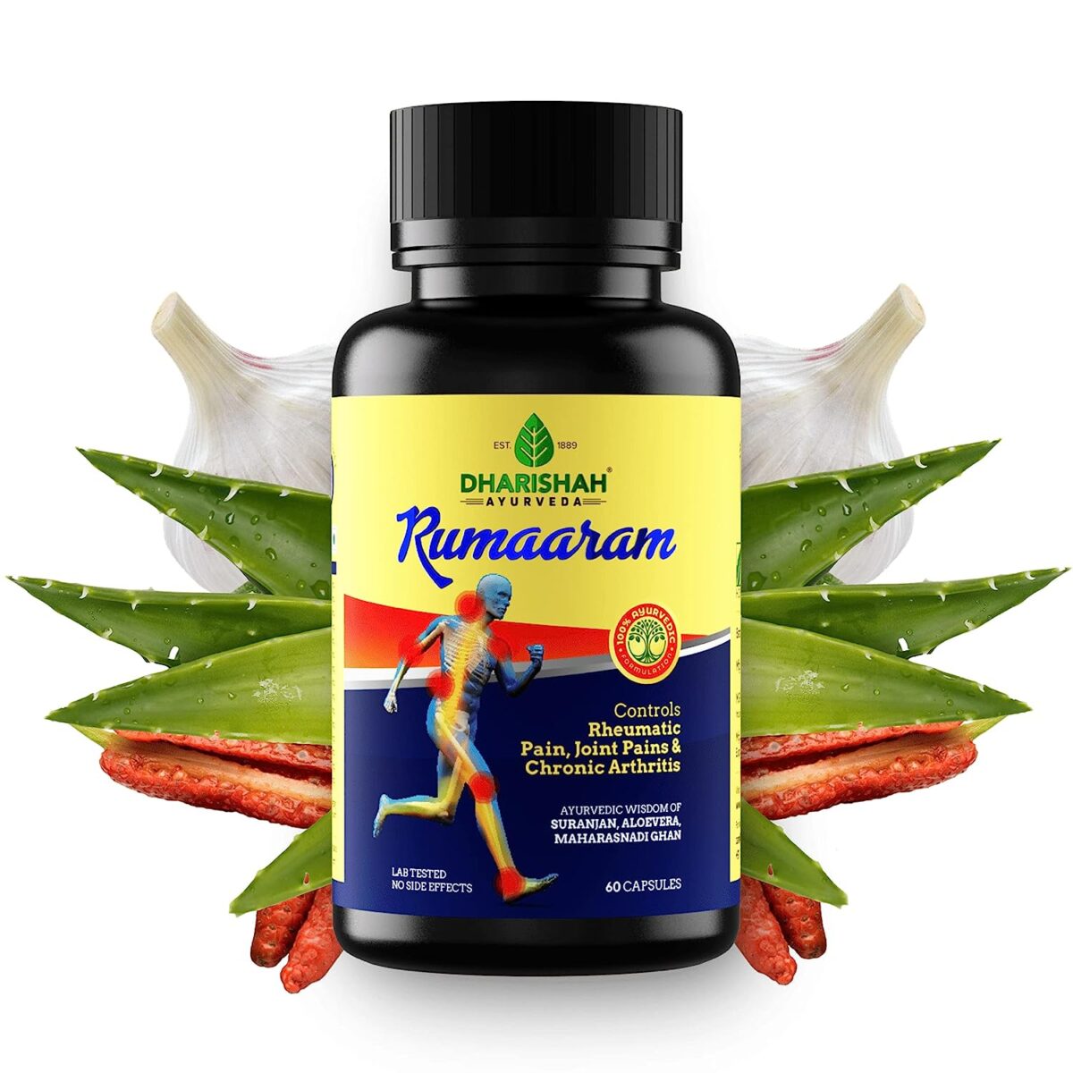 Dharishah Ayurveda Rumaaram Pain Relief Combo Pack (50ml Oil + 60 Capsules).4 Dharishah Ayurveda Rumaaram Pain Relief Combo Pack (50ml Oil + 60 Capsules) - Image 3