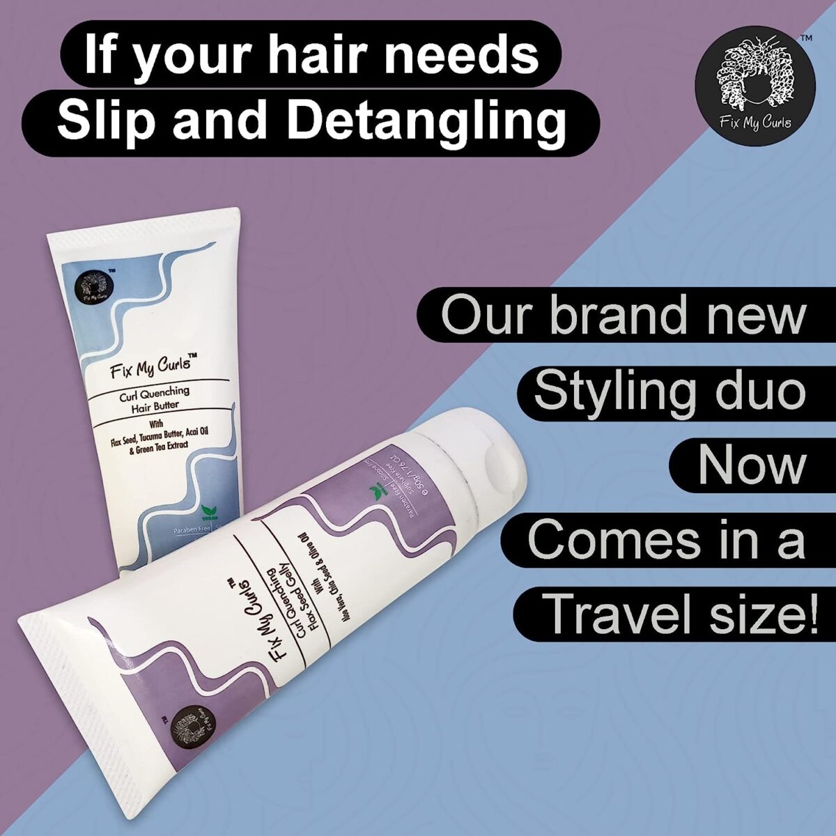 Fix My Curls Curl Quenching Moisture Styling Duo | Curly And Wavy Hair | Enriched With Aloe Vera and Flax Seed | Moisture and Definition| Frizz Control | 50g each - Image 5