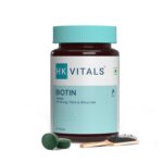 HealthKart HK Vitals Biotin, Supplement for Hair Growth, Strong Hair and Glowing Skin, Fights Nail Brittleness, 90 Biotin Tablets