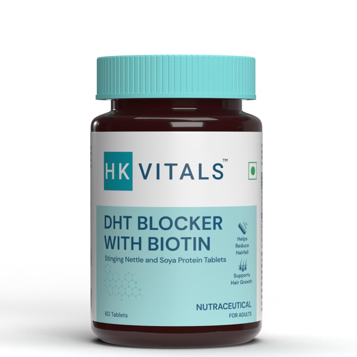 HealthKart HK Vitals DHT Blocker with Biotin, Stinging Nettle and Soya Protein, Helps Reduce Hair Fall, Stimulates Hair Growth, Pack of 60 Tablets 1 HealthKart HK Vitals DHT Blocker with Biotin, Stinging Nettle and Soya Protein, Helps Reduce Hair Fall, Stimulates Hair Growth, Pack of 60 Tablets - Image 1