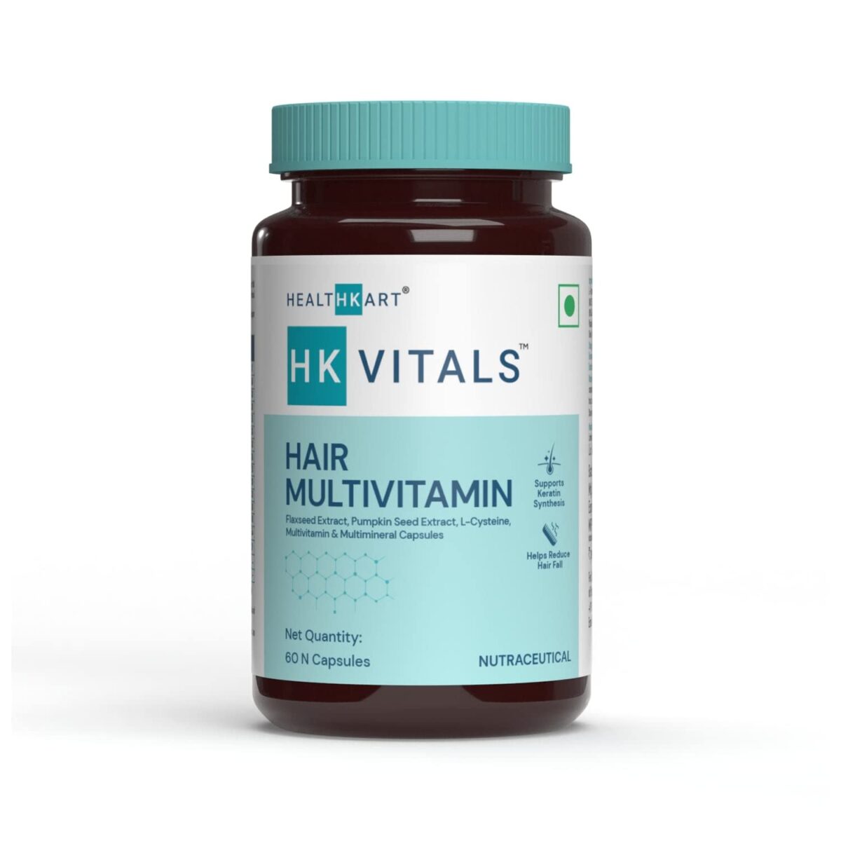 HealthKart HK Vitals Hair Multivitamin with DHT Blockers, Omega & Biotin, Supports Keratin Synthesis & Helps Reduce Hair Fall, 60 Multivitamin Capsules 1 HealthKart HK Vitals Hair Multivitamin with DHT Blockers, Omega & Biotin, Supports Keratin Synthesis & Helps Reduce Hair Fall, 60 Multivitamin Capsules - Image 1