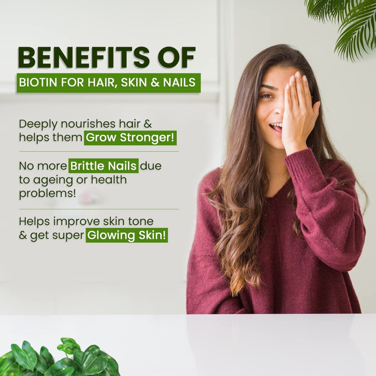 Himalayan Organics Biotin 10000mcg for Hair Growth Tablets - 120 .4 Himalayan Organics Biotin 10000mcg for Hair Growth Tablets - 120 - Image 4