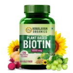 Himalayan Organics Plant Based Biotin 10000Mcg For Longer Hair Growth | Glowing Skin And Longer Nails Supplement | For Men And Women - 120 Veg Capsules