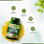 Himalayan Organics Plant Based Biotin 10000Mcg For Longer Hair Growth | Glowing Skin And Longer Nails Supplement | For Men And Women - 120 Veg Capsules - Image 5