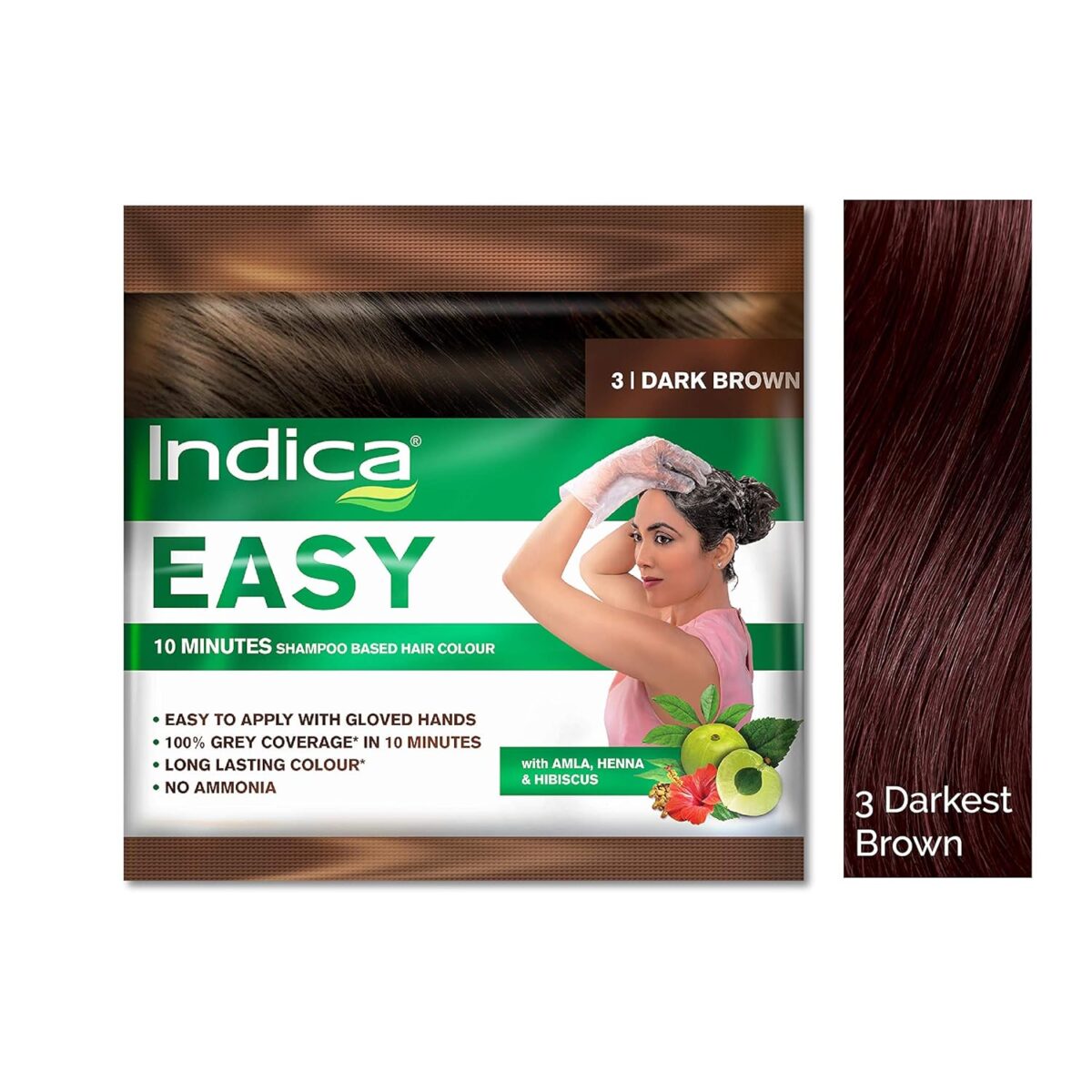 Indica Easy Hair Color Dark Brown, 25ml .1 Indica Easy Hair Color Dark Brown (25ml) x 5 PC - Image 1