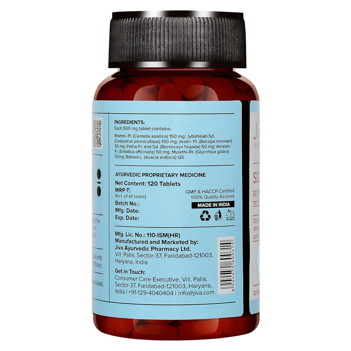 (Pack of 3) JIVA Ayurveda Sleep Well (120 Tablets) Relaxes & Calms the Mind - Image 3