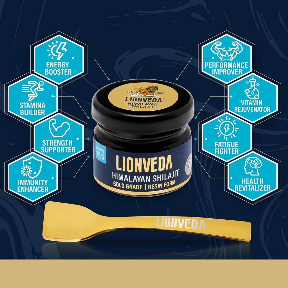 LIONVEDA 25g Original Himalayan Shilajit Resin(Certified Gold Grade) for Men, Gym, Stamina, Energy & Improved Health | 100% Pure Shilajit/Shilajit Liquid (25gm - Image 4