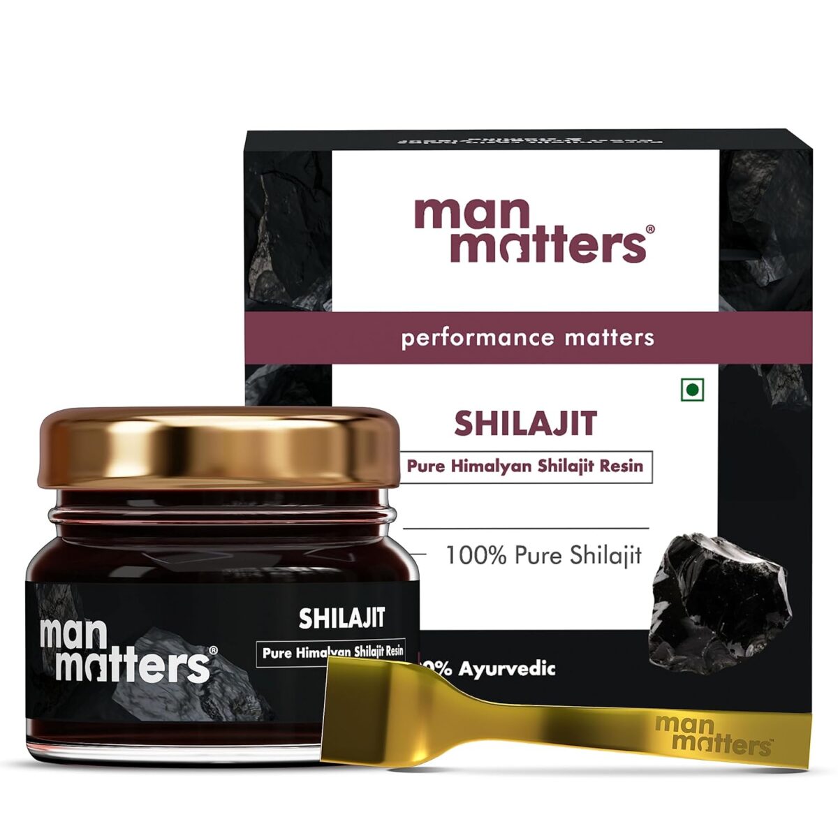 Man Matters 100% Pure Himalayan Shilajit Resin for Men 20g | Boosts Immunity & Strength | No Added Preservatives | 100% Vegetarian - Image 1