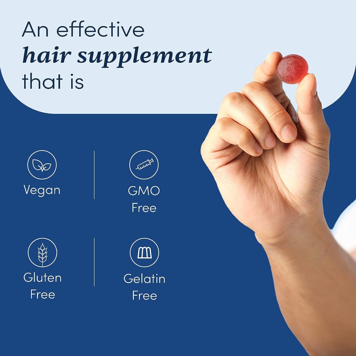 Man Matters Biotin Hair Gummies 60 Days Pack With Biotin, Vitamin A, C, E, Zinc & DHT Blocker Added Sugar Keeps Hair Healthy & Strong Strawberry Flavored100% Vegetarian 60 Gummies .4 Man Matters Biotin Hair Gummies | 60 Days Pack | With Biotin, Vitamin A, C, E, Zinc & DHT Blocker | Added Sugar | Keeps Hair Healthy & Strong | Strawberry Flavored |100% Vegetarian | 60 Gummies - Image 4