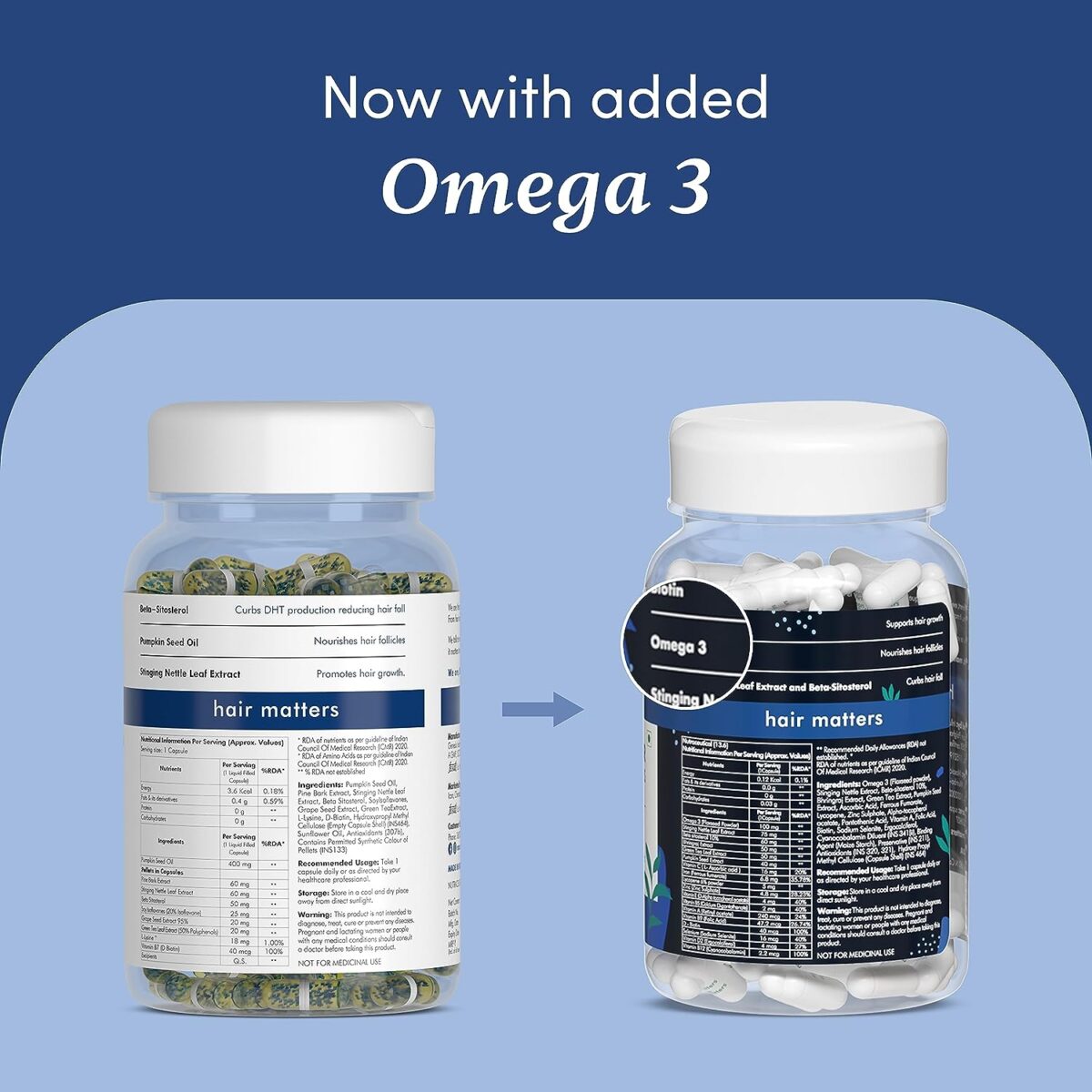 Man Matters DHT blocker & Biotin Capsules | Controls Hair Fall, Stimulates Hair Follicles & Promotes Hair Growth | With 40 mcg Biotin, Pumpkin Seed Oil, Stinging Nettle Leaf Extract | Made with All-Natural Ingredients | 60 Capsules - Image 7