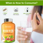 NATURYZ 100% Plant Based Biotin Tablets with High Protein Vitamin DHT Omega 3 for Strong Hairs, Nails Growth & Glowing Skin - 60 Tablets - Image 6