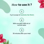 Neuherbs Plant Based Hair Biotin 10000mcg Supplement with DHT-Blocker & Omega-3 | Sesbania, Hibiscus, Rosemary extract, and black pepper | For Hair Growth , Hair Fall Control - 125 g ( Powder ) | Blackberry Flavoured / Great Taste - Image 6