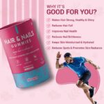 Nirvasa Hair & Nail Gummies with Biotin | Helps Keep Hair, Nail, Skin Healthy & Nourished | Ideal Supplement for Men & Women | Sugar-Free I Mixed Berries Flavoured - 60 Gummies Set of 1 - Image 3