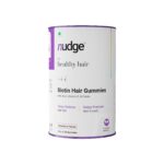Nudge Biotin Hair Gummies For Hair Growth with Zinc, Vitamin E & Folate | 30 Gummies | Get Thicker, Stronger & Shinier Hair | Gluten Free, Dairy Free, Non-GMO, No Preservatives | Strawberry Flavored