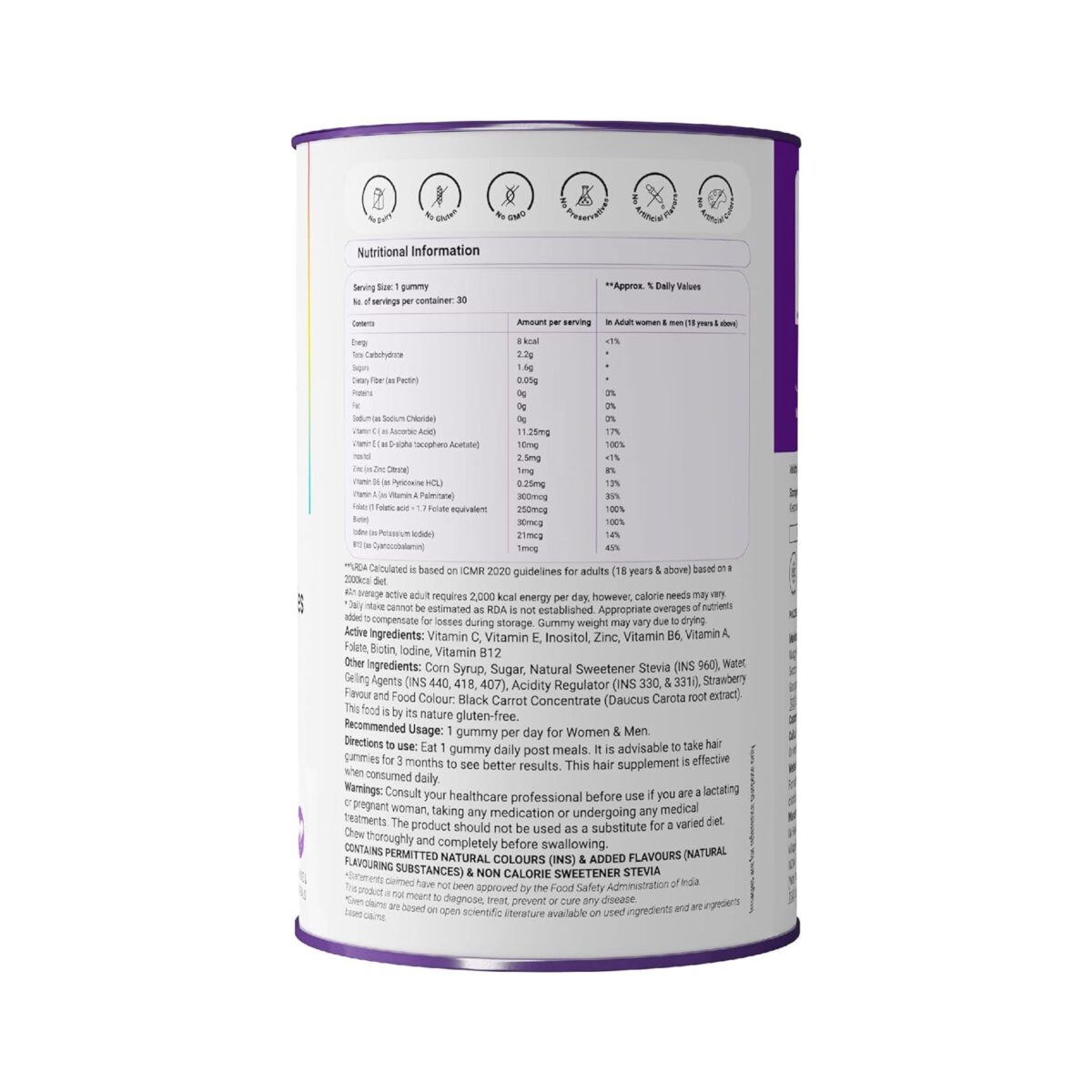 Nudge Biotin Hair Gummies For Hair Growth with Zinc, Vitamin E & Folate | 30 Gummies | Get Thicker, Stronger & Shinier Hair | Gluten Free, Dairy Free, Non-GMO, No Preservatives | Strawberry Flavored - Image 7