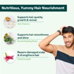 OZiva Biotin Hair Multivitamins Gummies for Stronger, Fuller, Shinier Hair | Hair Gummies with Keratin Builder, Iron & Vitamins B9, B6 & D | Raw Mango Flavour | No Added Sugar (Pack of 1, 30) - Image 3