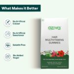 OZiva Biotin Hair Multivitamins Gummies for Stronger, Fuller, Shinier Hair | Hair Gummies with Keratin Builder, Iron & Vitamins B9, B6 & D | Raw Mango Flavour | No Added Sugar (Pack of 1, 30) - Image 5