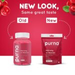 PURNA GUMMIES Biotin Gummies Strong Hair, Glowing Skin, Reduce Hair fall with Delicious Cranberry Flavoured Gummies 30 count - Image 2