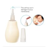 Pigeon Nose cleaner Aspirador Nasal,For 0+ Month Babies,BPA Free,Soft Silicone Nozzle,Squeezable Pump,Soft Safety Nozzle, White and Cream - Image 11