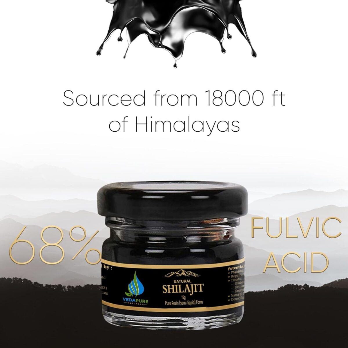 ROCK GOLD VEDAPURE Shilajit | shilajit original | silajit for Men & Women | shilajit resin for Strength & Endurance |- 15 Gram - Image 5