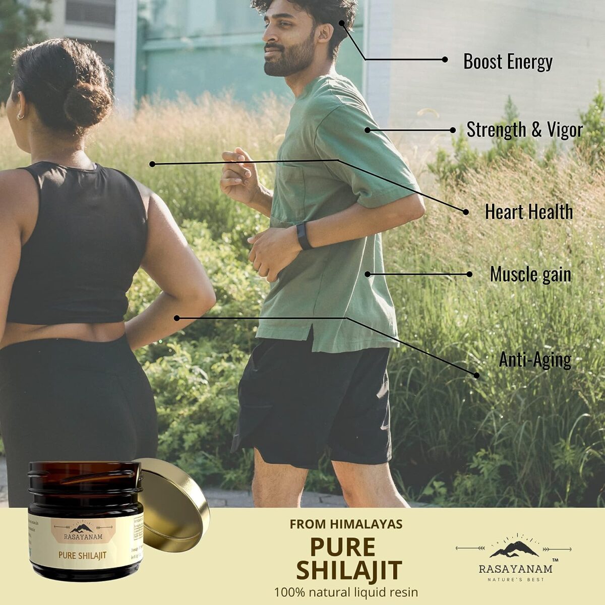 Rasayanam Pure Original Himalayan Shilajit/Shilajeet Resin 20g | Improve Strength & stamina for men & women | 4X Concentrated formula, Stronger Than Pills & Capsules - Image 3