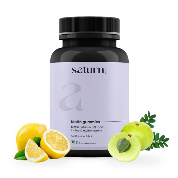 Saturn by GHC Biotin Hair Gummies - 30 Gummies | for Stronger, Shinier Hair & Nails | Hair Gummies for Women | Gummies for Hair Growth
