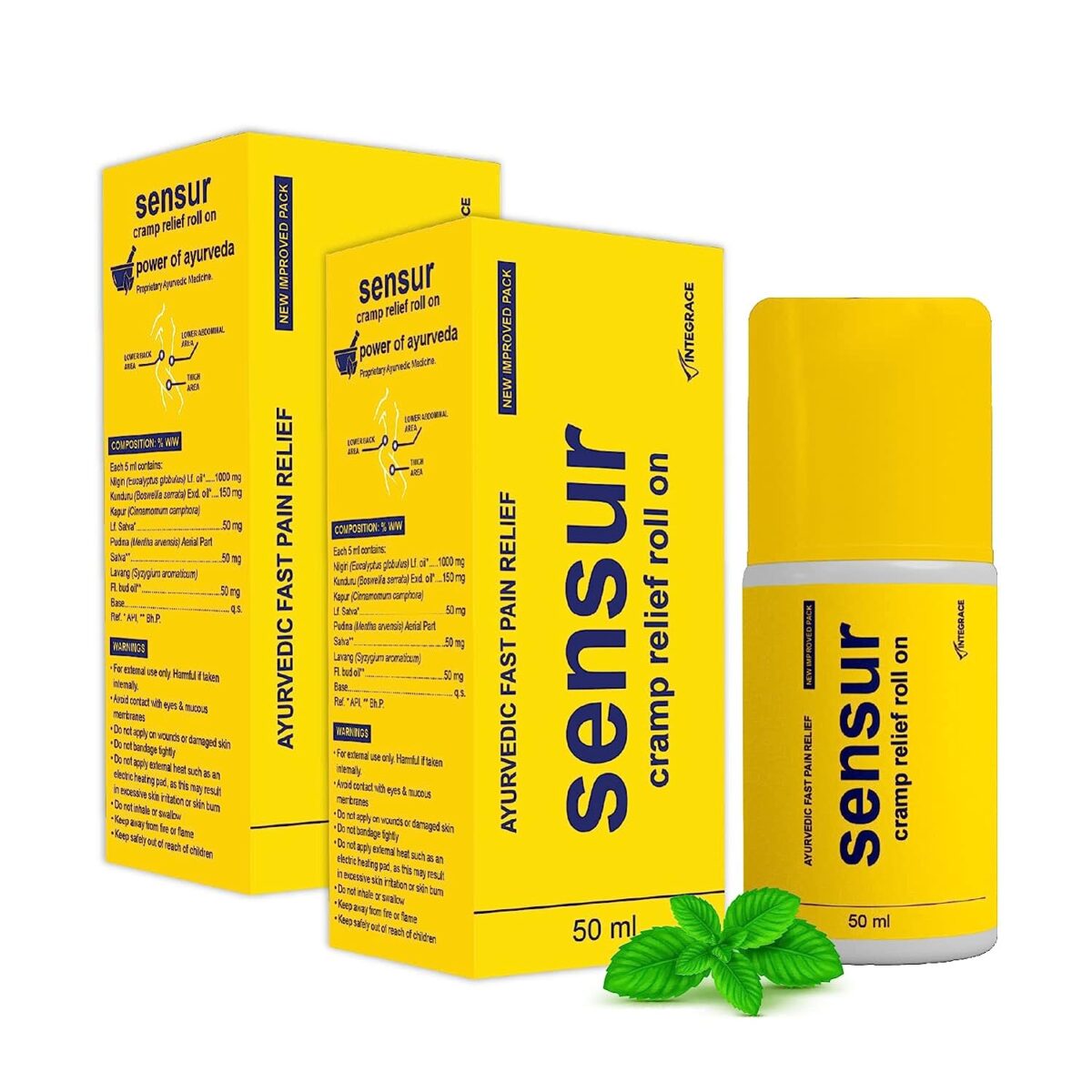 Sensur Ayurvedic Cramp Relief Roll On 50 ml x 2 - Image 1