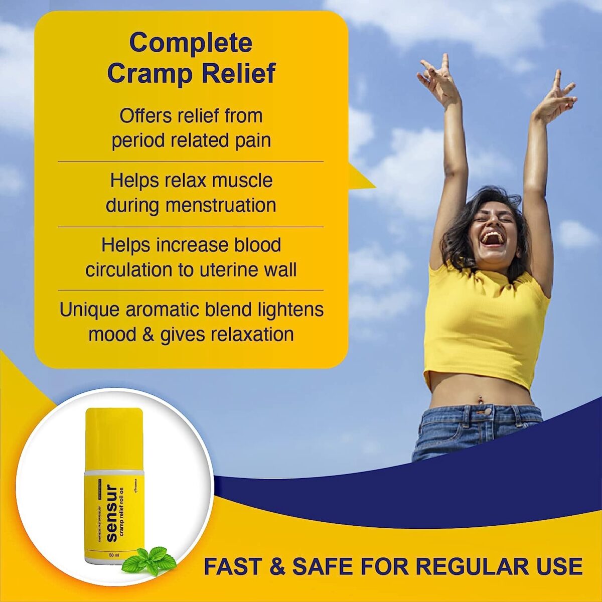 Sensur Ayurvedic Cramp Relief Roll On 50 ml x 2 - Image 2