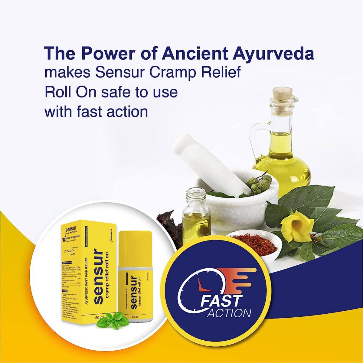 Sensur Ayurvedic Cramp Relief Roll On 50 ml x 2 - Image 3