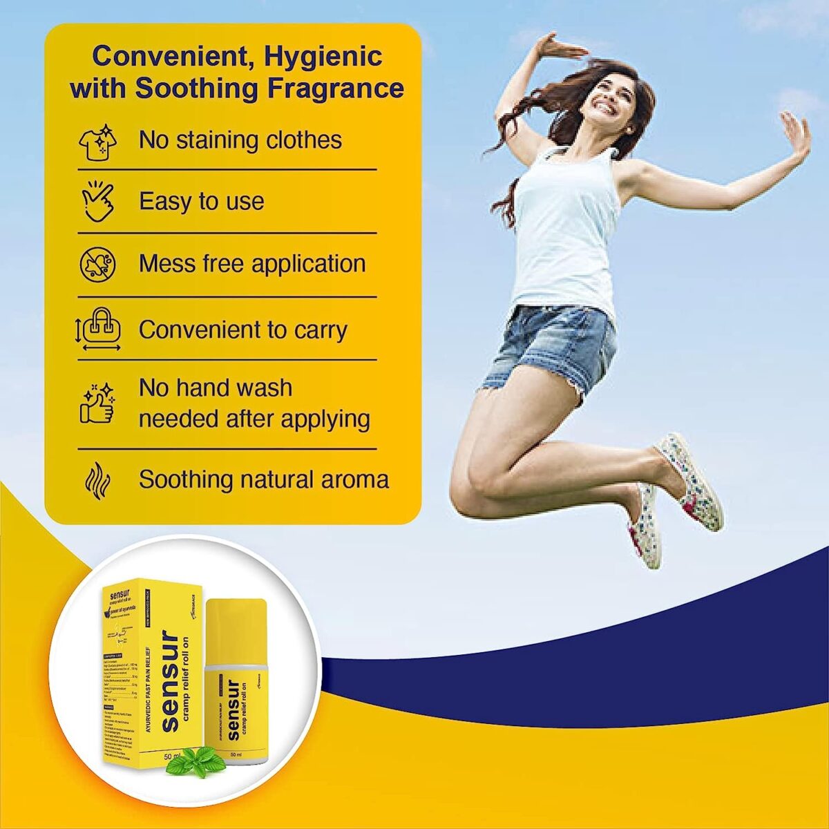 Sensur Ayurvedic Cramp Relief Roll On 50 ml x 2 - Image 5