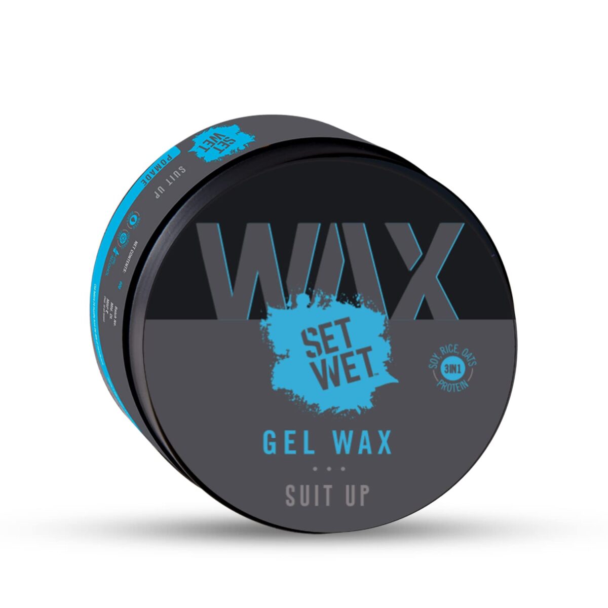 Set Wet Hair Wax For Men - Gel Wax 60 g| Strong Hold, Perfect Slick & Shiny Wet Look, Strong Hold, Water Based, Easy Wash Off - Image 1