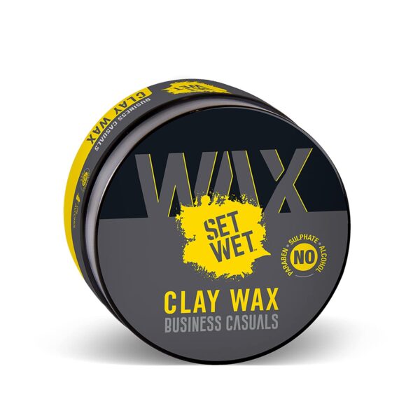 Set Wet Hair Wax For Men - Hair Clay Wax 60g| Strong Hold, Ultra Matte Finish, With Bentonite Clay, Restylable Anytime, Easy Wash Off|