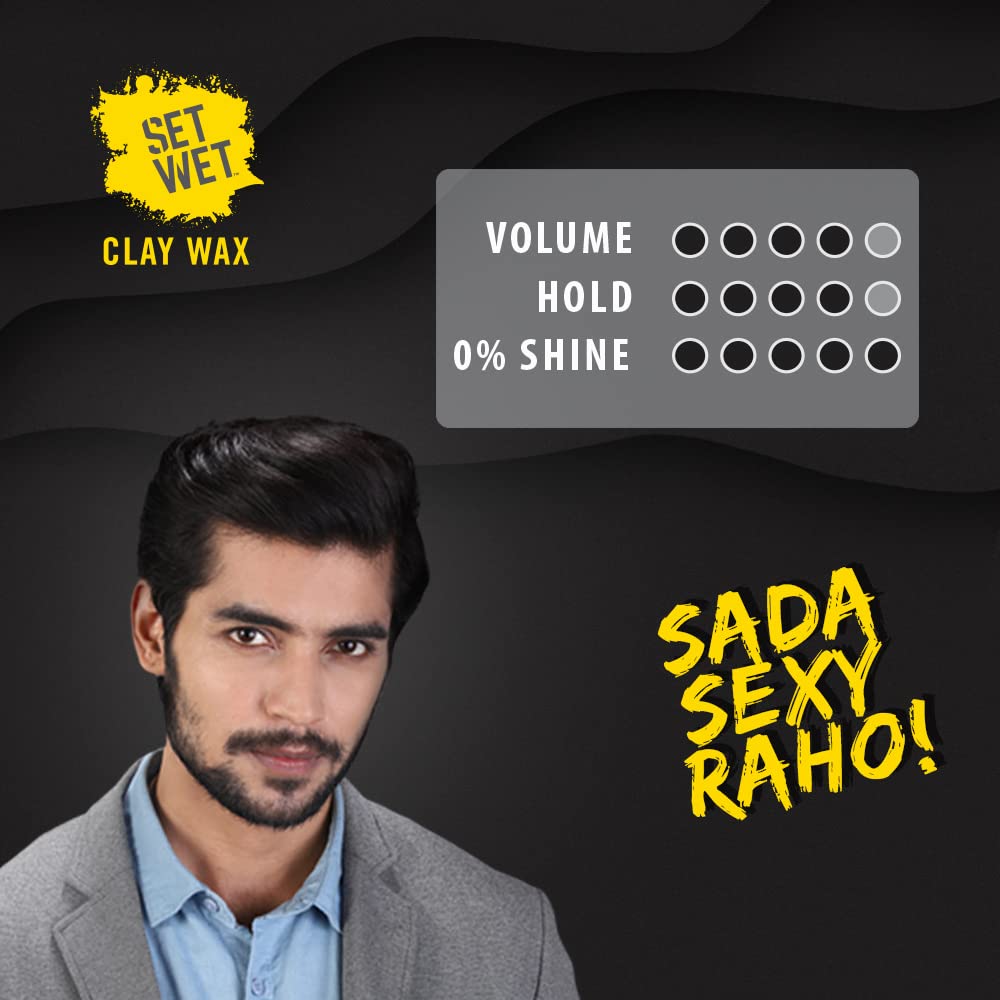 Set Wet Hair Wax For Men - Hair Clay Wax 60g.2 Set Wet Hair Wax For Men - Hair Clay Wax 60g| Strong Hold, Ultra Matte Finish, With Bentonite Clay, Restylable Anytime, Easy Wash Off| - Image 2