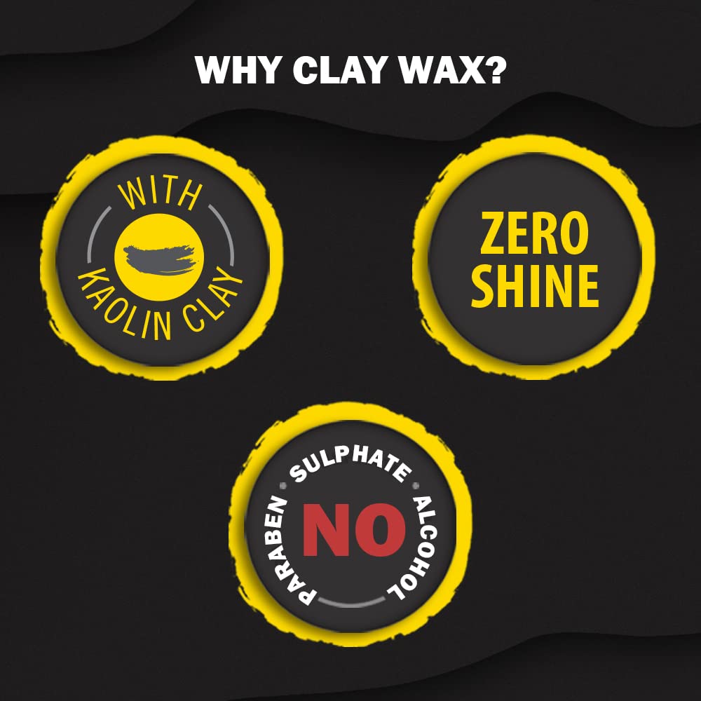 Set Wet Hair Wax For Men - Hair Clay Wax 60g.3 Set Wet Hair Wax For Men - Hair Clay Wax 60g| Strong Hold, Ultra Matte Finish, With Bentonite Clay, Restylable Anytime, Easy Wash Off| - Image 3