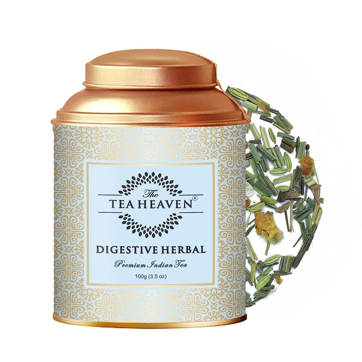 The Tea Heaven | Tea Gift - Digestive Herbal Tea (Wellness Tea) - Relieves Gas and Stomach Discomfort- 100% Natural Ingredients- 100 Grams(50 Cups) - Image 1