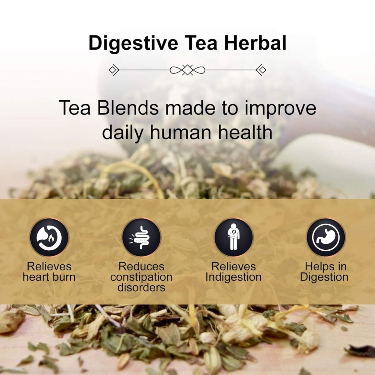 The Tea Heaven | Tea Gift - Digestive Herbal Tea (Wellness Tea) - Relieves Gas and Stomach Discomfort- 100% Natural Ingredients- 100 Grams(50 Cups) - Image 6