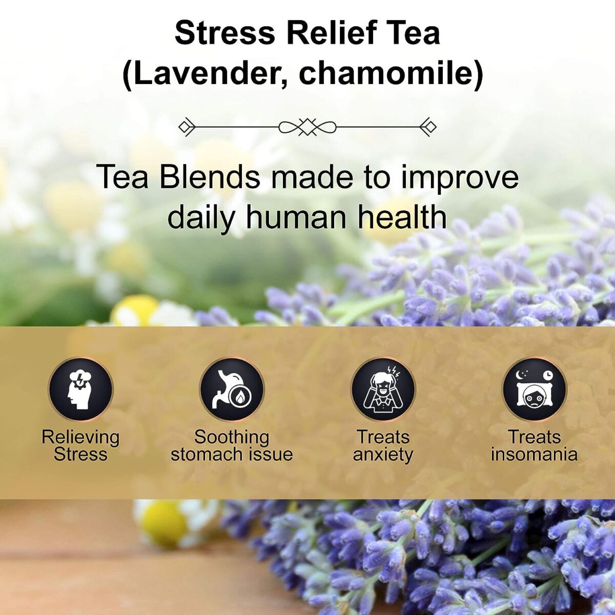 The Tea Heaven | Tea Gift - Stress Relief Lavender Tea(Wellness Tea) | Tea Gift Pack-Promotes Better sleep-100% Organic Ingredients- 50 Grams (25 Cups) - Image 3