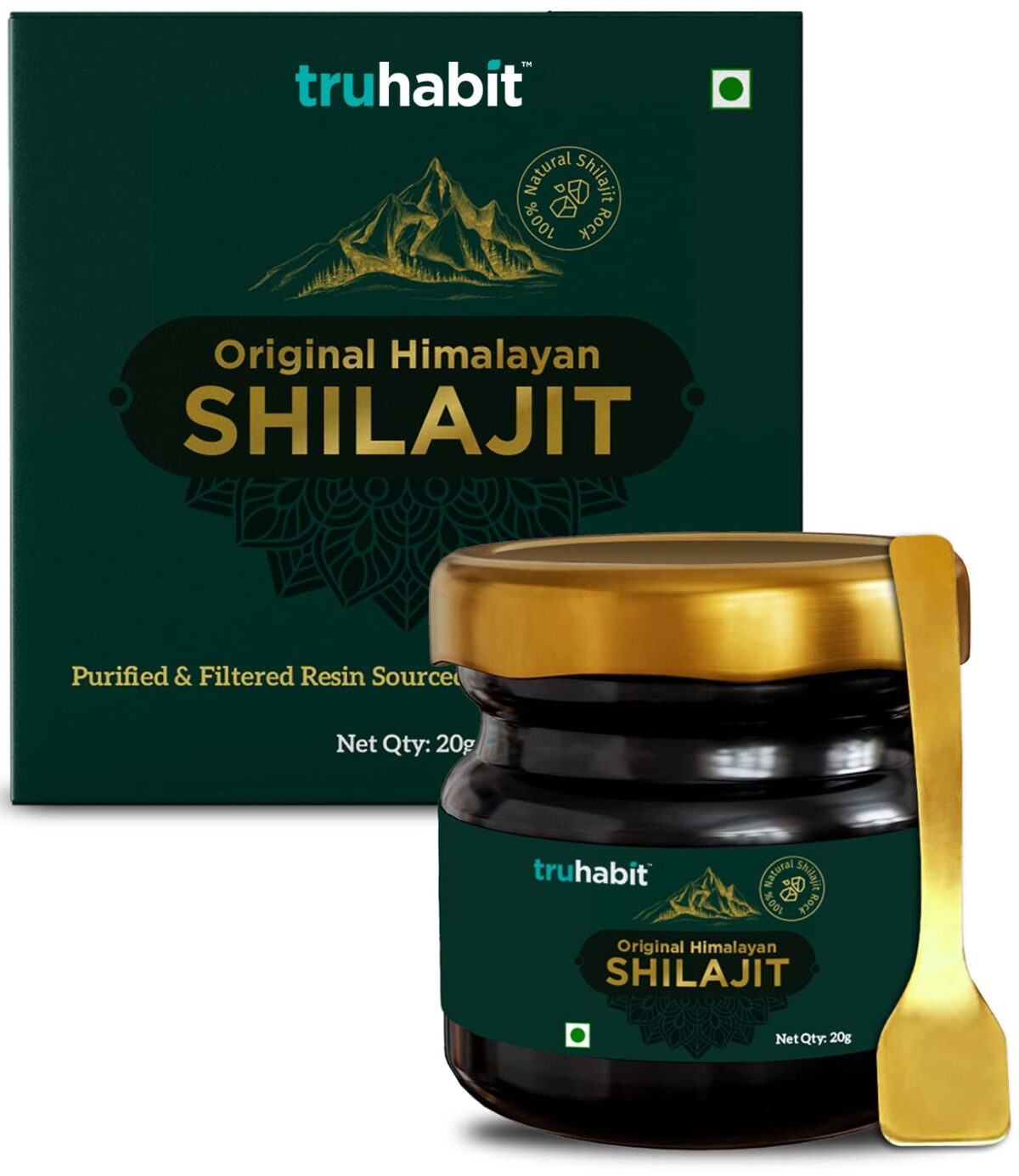 TruHabit Original Himalayan Shilajit, Shilajeet Original, Silajit for Man/Woman (20g), Shilajit Original Resin, Silajit Original Himalayan Natural Stamina Booster for Men, Lab-Tested Shilajit Resin - Image 1