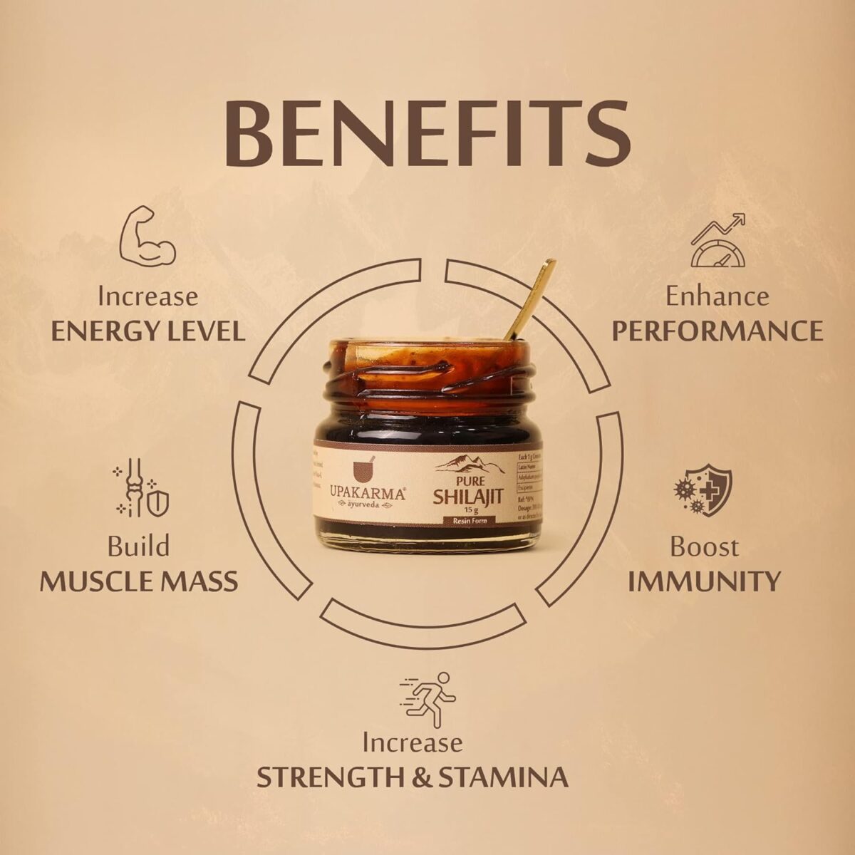 UPAKARMA Ayurveda 100% Ayurvedic, Original and Pure Shilajit/Shilajeet Resin Form to Boost Performance, Power, Stamina, Endurance, Strength and Overall Wellbeing For Men and Women - 15g - Image 4